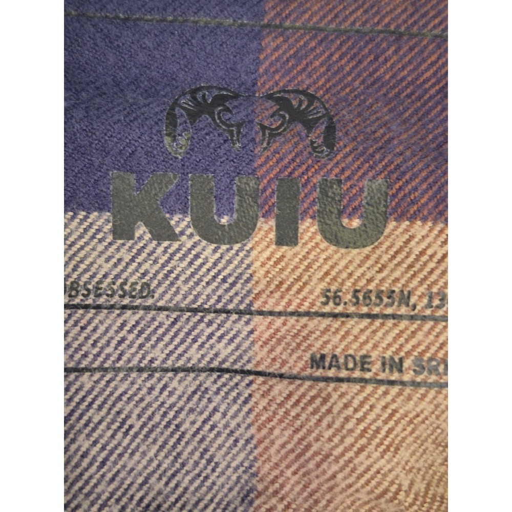 Kuiu Mens Plaid Flannel Button Down Shirt Brown Tan Blue Long Sleeve Small - Picture 5 of 14